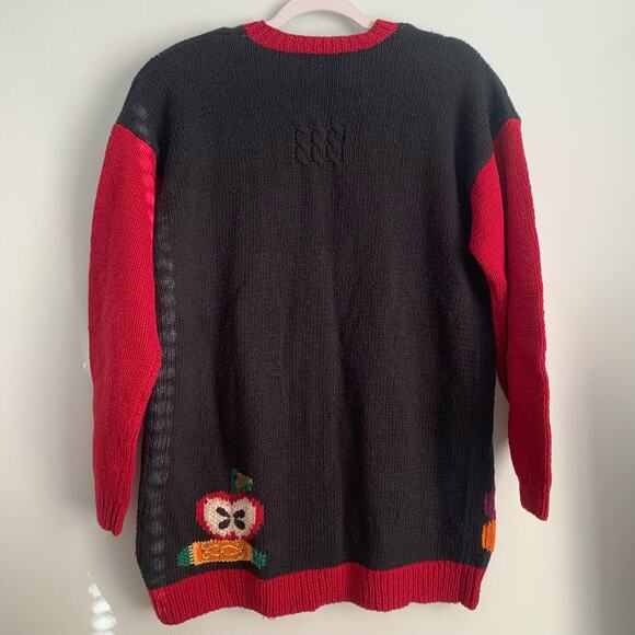 Marisa Christina Classics size L Embroidered Teacher Midnights Cardigan VTG - Picture 6 of 10